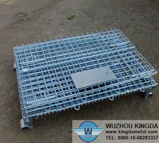 Hot dipped galvanized collapsible mesh cage